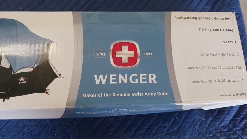 Vintage Wenger GeoDome Camping Tent 4 Person. NEW IN BOX UNOPENED