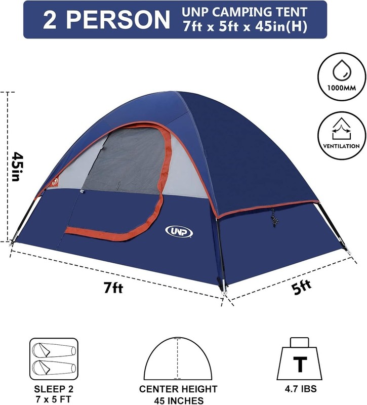 Durable and Lightweight 2-Person Tent with Rainfly - Perfect for All Weather gallery