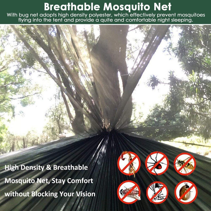 Camping Hammock with Mosquito/Bug Net Outdoor Portable Survival Travel Bed Nylon gallery