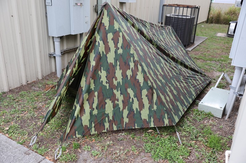 Authentic Belgian M56 Camo 2 Man Tent with Rain Fly Poles and Stakes Camping gallery