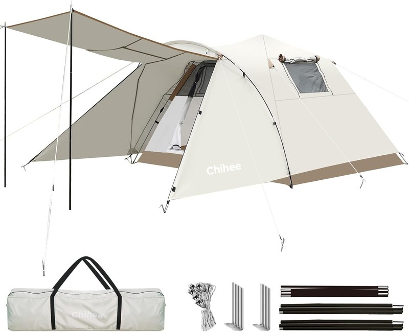 Chihee Camping Tent Pop Up Portable 4 Seasons with Porch