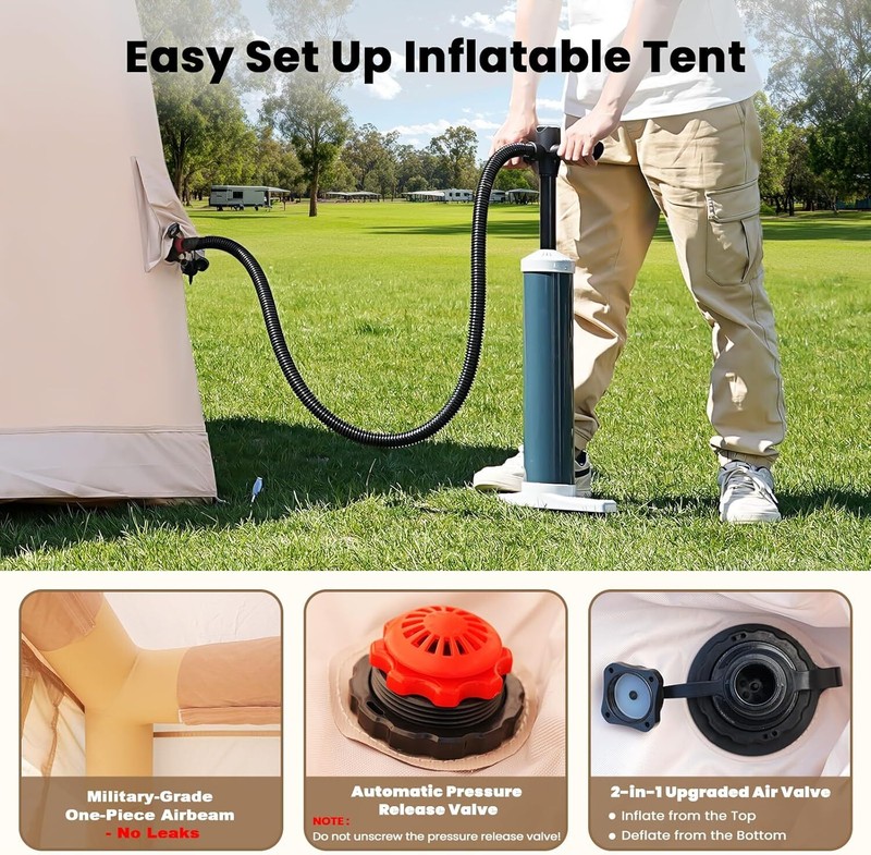 NAIZEA 6 Person Inflatable Tents for Camping Pump Stove Jack Air Glamping Tents gallery