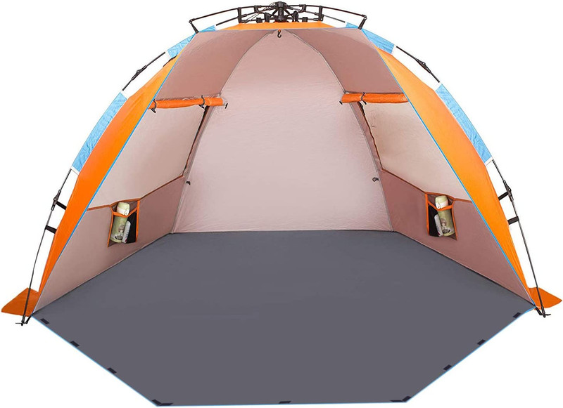X-Large 4 Person Beach Tent Sun Shelter – Portable Sun Shade Instant Tent for Be