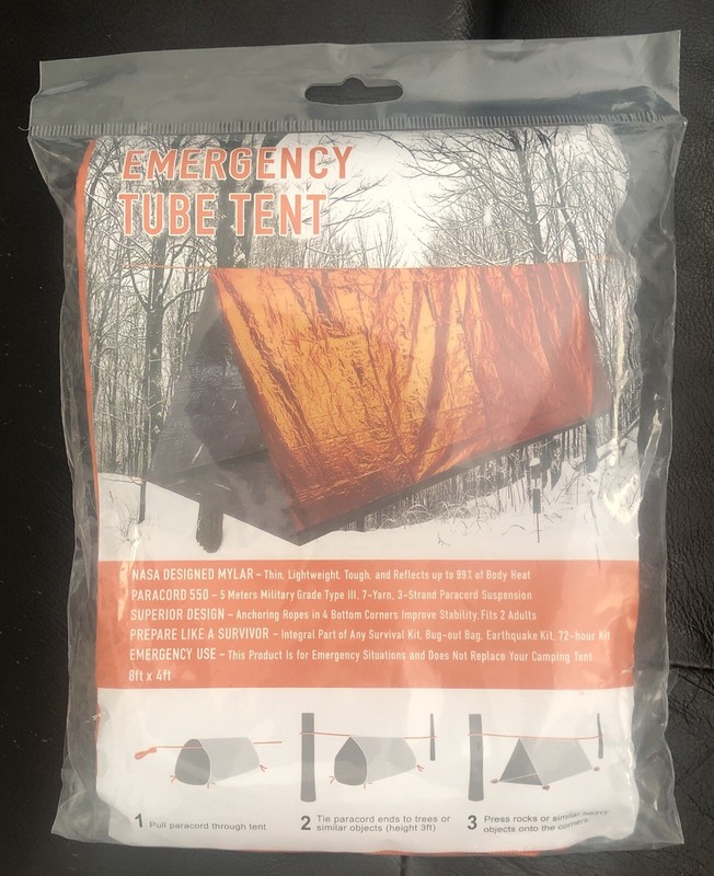 Emergency Survival Tent NASA Designed-2 Adults-8ft x 4ft-NEW
