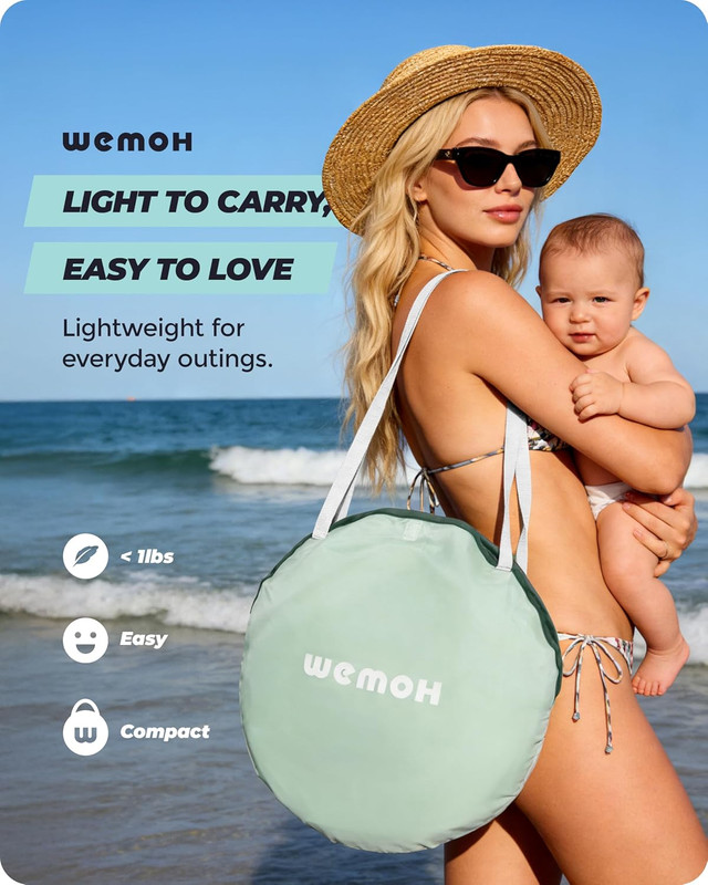 Baby Beach Tent, 2026 Upgrade Pop up UPF 50+ UV Protection Sun Shelter Canopy wi gallery