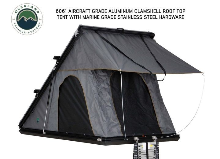 Overland 18099901 Mamba Clamshell Aluminum Roof Top Tent Grey/Black 2+ Cap Large gallery