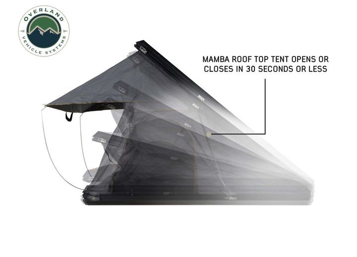 Overland 18099901 Mamba Clamshell Aluminum Roof Top Tent Grey/Black 2+ Cap Large gallery