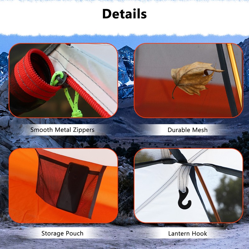 Ultralight 2 Person Camping Tent 4 Season Backpacking Hiking Winter Outdoor Tent gallery