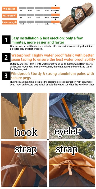 Camppal 1 Single Person 4 Seasons Lightweight Backpacking Tent for Solo Camping! gallery