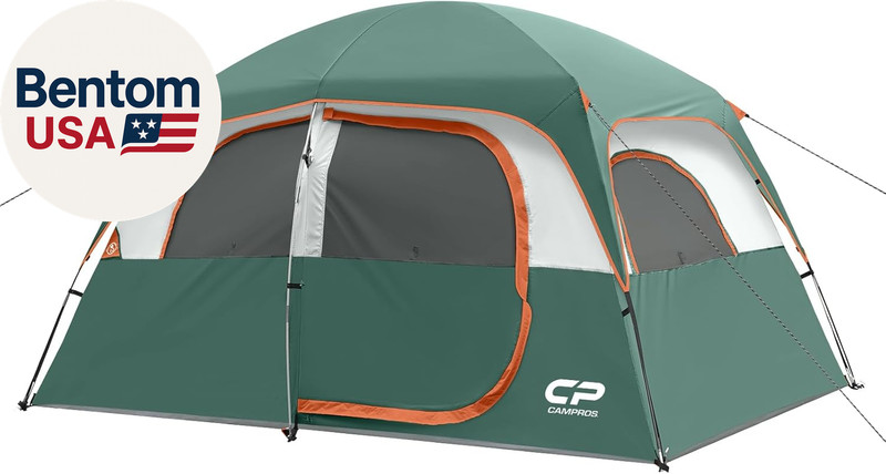 Upgraded 6/8 Person Camping Tents, Waterproof Windproof Family Tent with Larger
