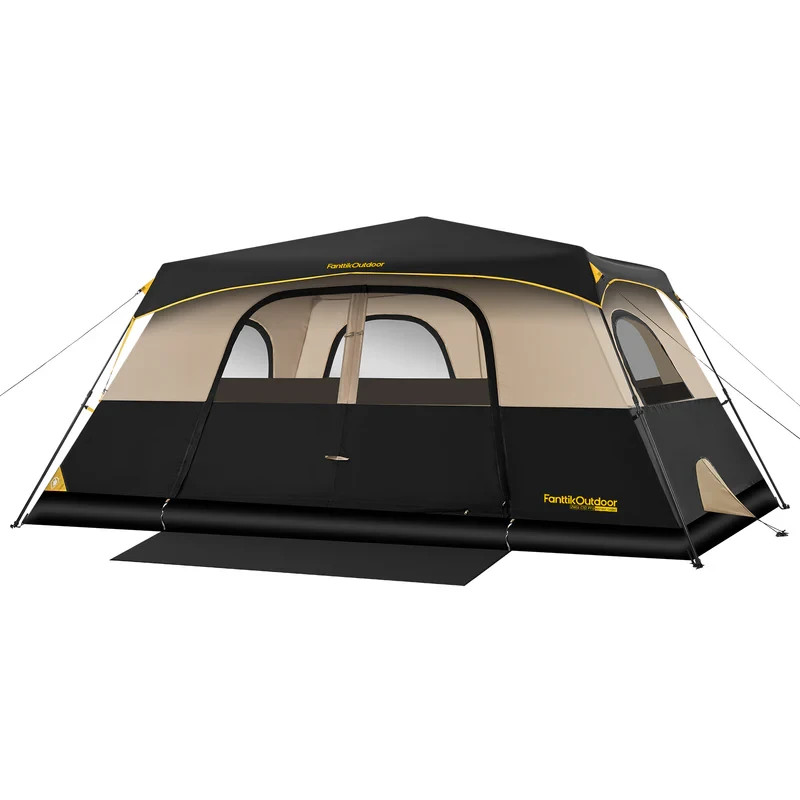 FanttikOutdoor 10 Person Camping Tent Setup in 60 Seconds with Rainfly & Windpro
