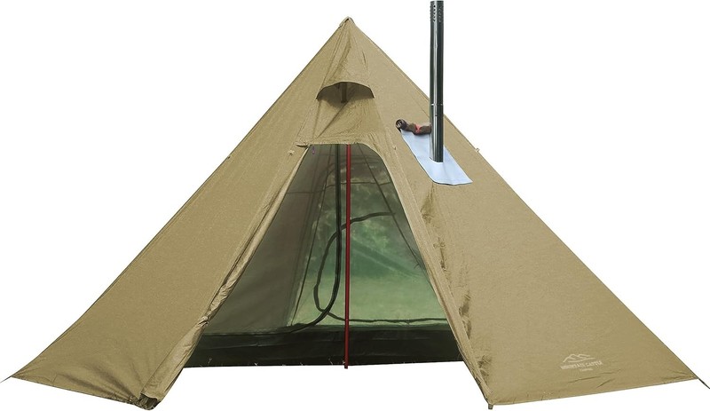 4 Persons 5lb Lightweight Tipi Hot Tent Stove Jack 7'3