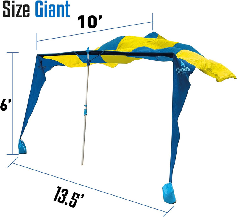 Shark FIN Shade Beach Tent Wind Sun Canopy Portable Easy Set up UPF 50+ No Assem gallery