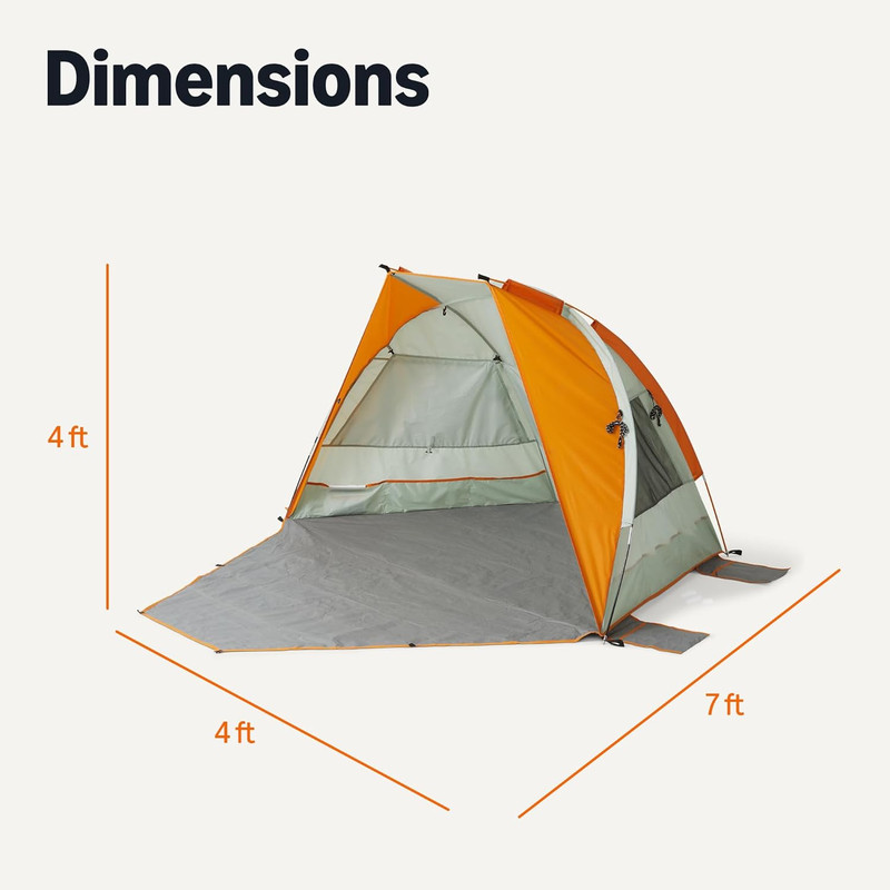 Camping Sun Shelters, Gray and Orange, 7 X 4 X 4 Feet (Lxwxh) gallery