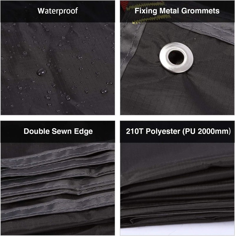 Waterproof Camping Tent Tarp - 36"x83", 4 in 1 Multifunctional Tent Footprint... gallery