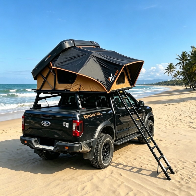 Naturnest Hardshell Rooftop Tent Camping Aluminium ABS Roof Top Tent 1.9M