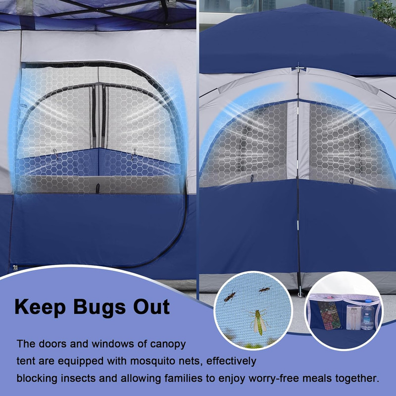 Canopy Side Tent,4-6 Person Camping Cube Tent for 10X10 Pop up Canopies,Easy up gallery