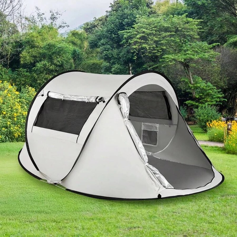 Pop Up Tent Camping Shelter Fiberglass Oxford UPF40+ UV All Season