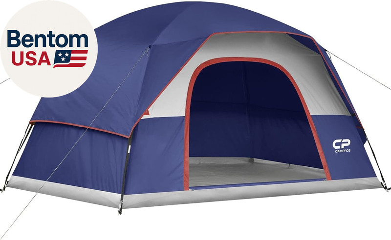Camping Tent 2/4/6 Person, Waterproof Windproof Double Layer Dome Tent, Easy Set