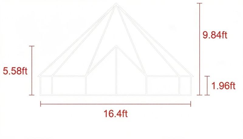 Cotton Canvas Bell Tent, Waterproof Large Tents with Sturdy Center & Door Pole gallery