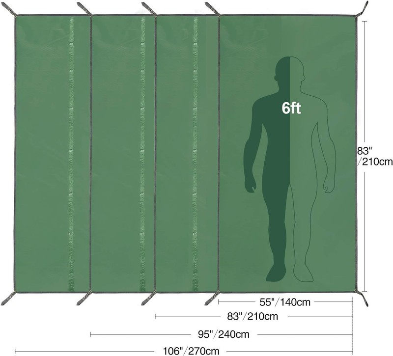 Multifunctional Camping Tarp 83"x95" - Lightweight & Water-Resistant Design gallery