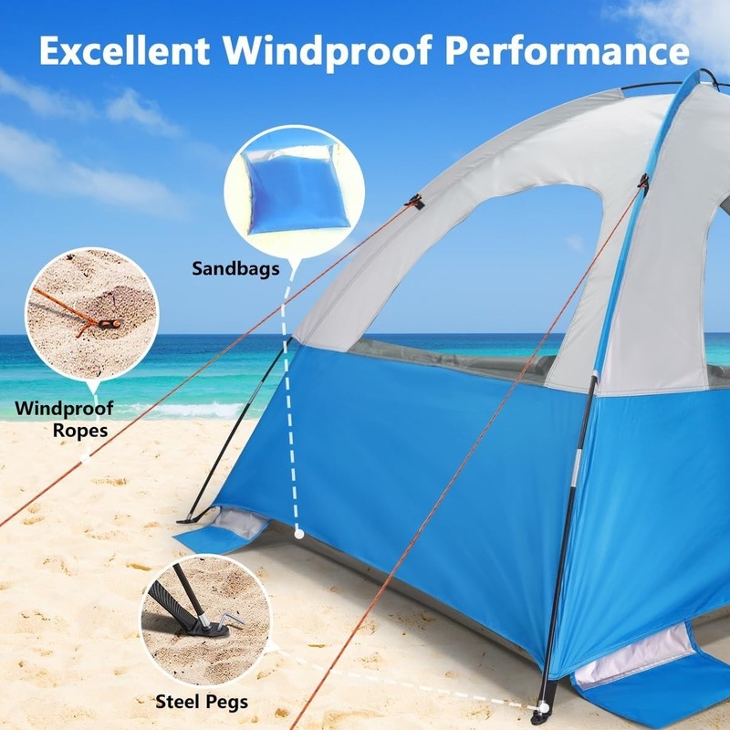 Spacious Outdoor Sun Shelter Tent with Fiberglass Frame for Family Adventures gallery