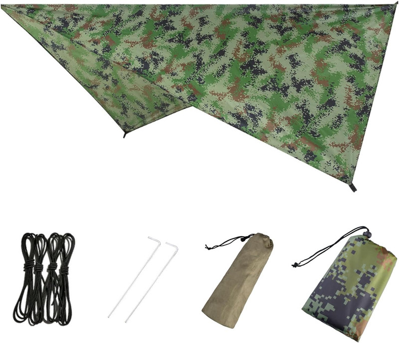 Hammock Camping Tarp Rain Fly, Waterproof Tent Footprint Shelter Canopy Sunshade gallery