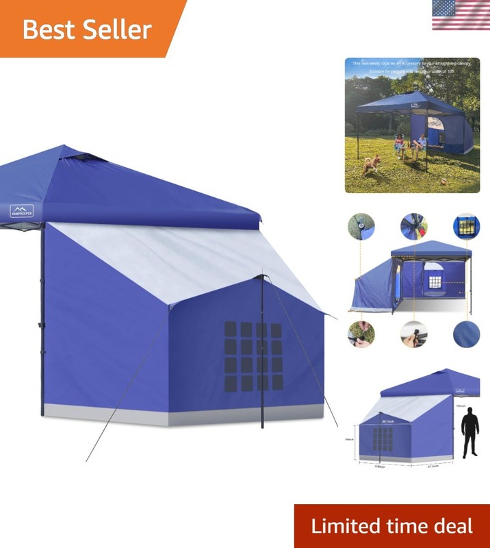 Large 35 sq ft Side Tent for Quick Canopy Setups – Ideal for Family Camping
