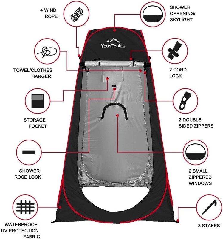 Lightweight 5.5 lbs Pop Up Privacy Tent - Instant Setup for Camping and Hiking gallery