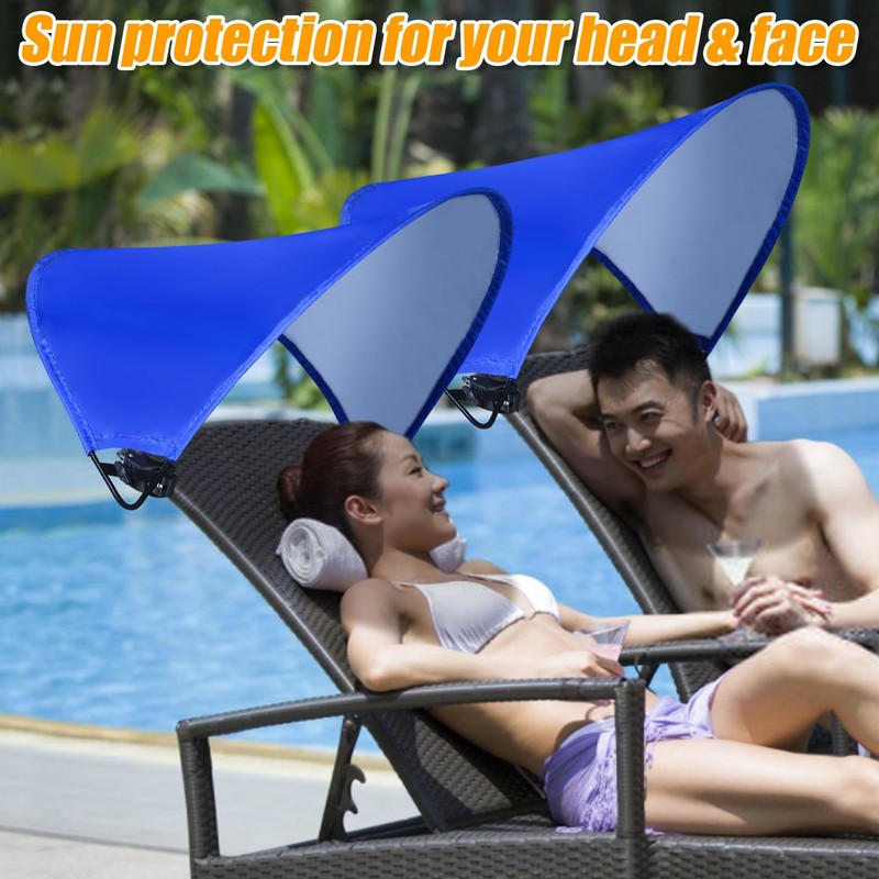 Beach Chair Canopy Foldable Chair Umbrella Sun Shade Attachment for Beach Cam gallery