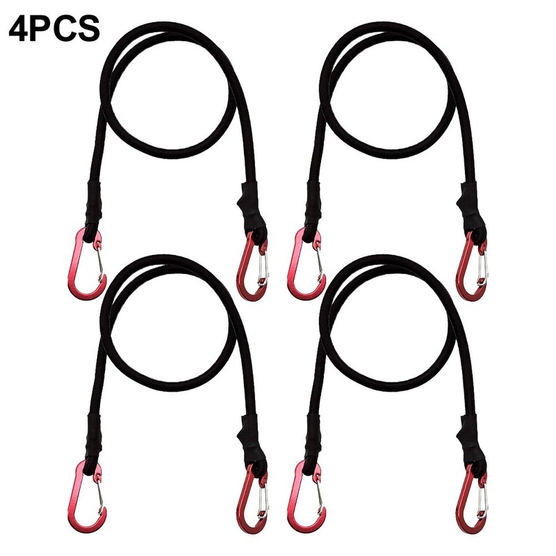 Bungee Cord Carabiner Hook Elastic Tie Straps Camping Supplies Storage gallery