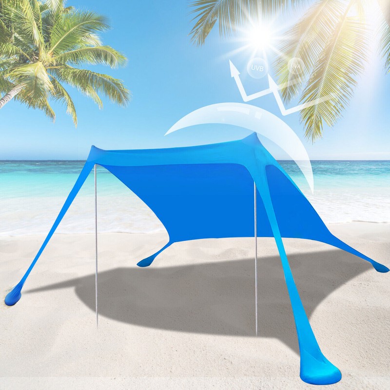 Beach Tents Portable Sun Shade Canopy UPF 50+ Outdoor Sun Shelter with Sandbag gallery