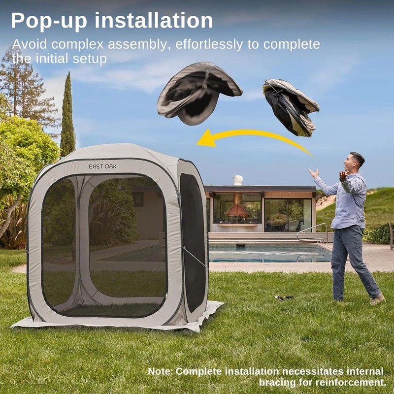 Portable 4x4 ft Pop-Up Screen House Tent with UV Protection & Carry Bag for P... gallery
