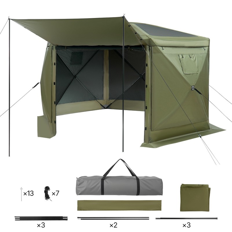 12x12 ft 6-Sided Pop Up Gazebo, Bite-Proof Screen Tent for 8-10 People gallery