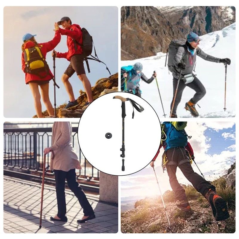 3 Section Walking Poles Retractable 120cm Hiking Stick Aluminum Alloy MU