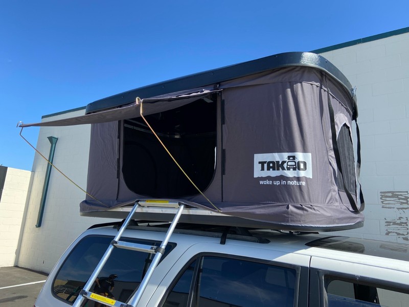 Takao Hardshell Roof Top Camp Tent Dark Gray For Cars Trucks SUVs Fits 3 Person