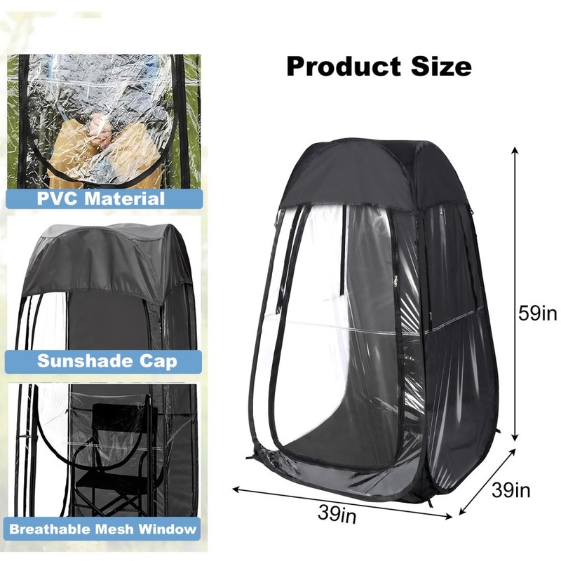 Portable Pop Up Sports Tent,for Outdoor Sports Events, Fishing and Camping,Black gallery