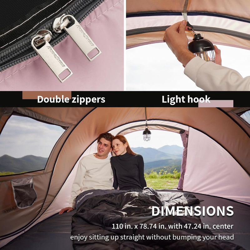 Pop up Camping Tent, 2/4/6 Person Easy Setup Tent, Water Resistant Dome, Portabl gallery