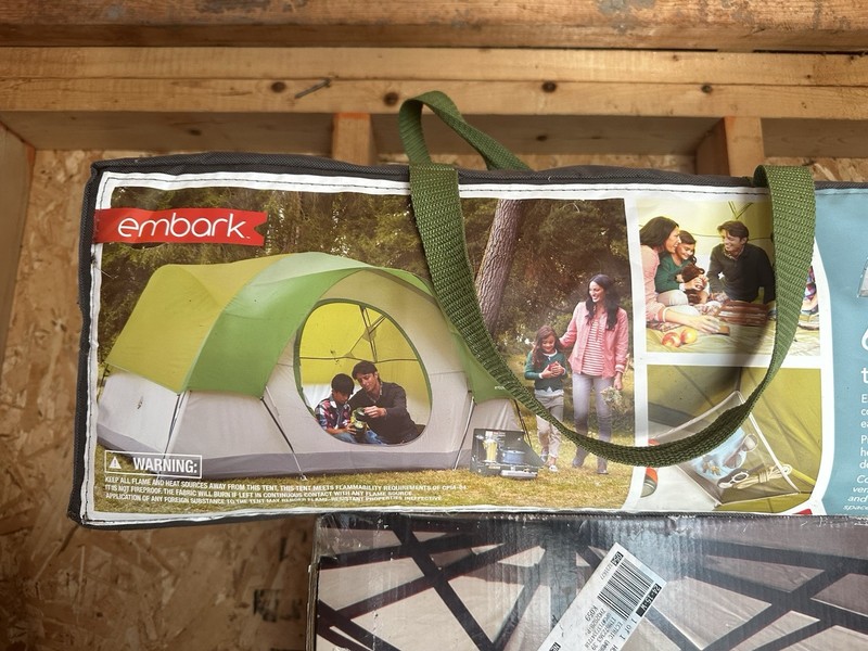 Embark 6-Person Dome Tent 12×7 ft Detachable Rainfly Green/Gray