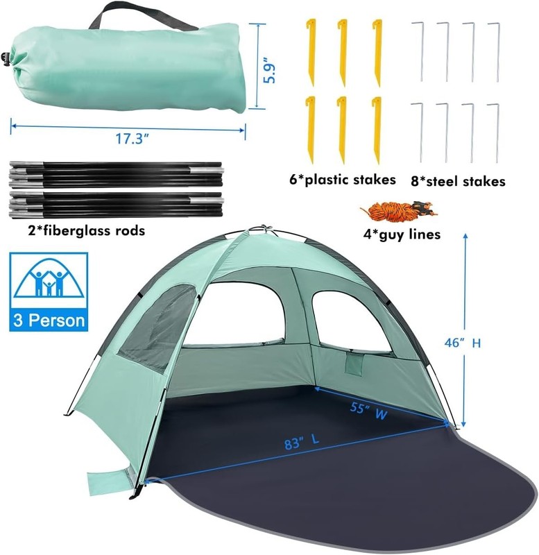 Anti-UV Portable Sun Shade Shelter with Mesh Windows gallery