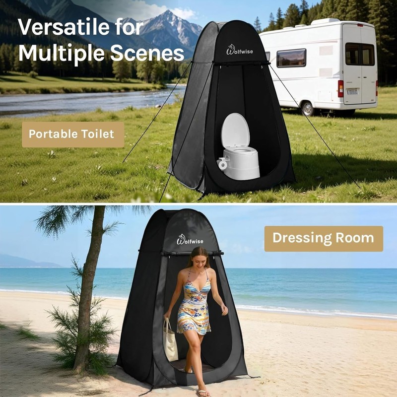 Pop Up Shower Tent for Camping, Portable Instant Changing Tent with Ventilati... gallery
