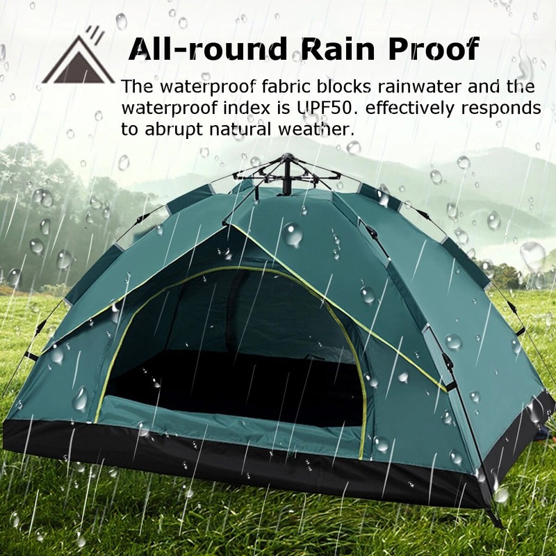 3-4 Person Automatic Camping Tent Hiking Instant Canopy Pop Up Tents Waterproof gallery
