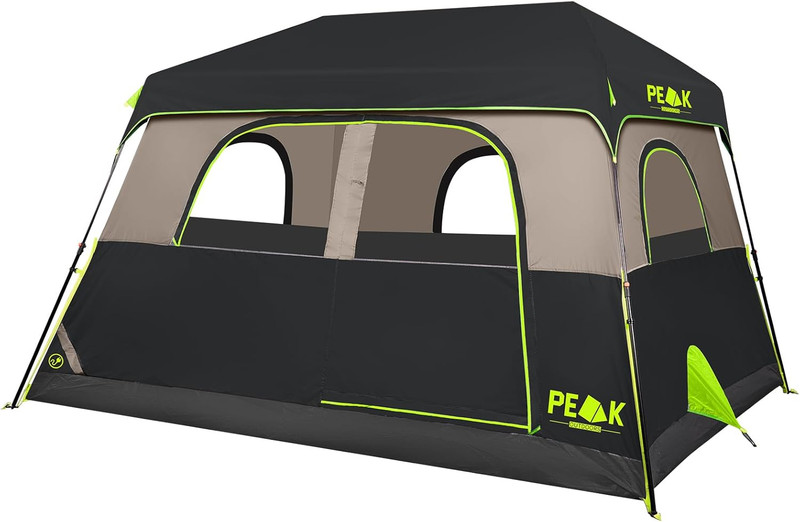 PEAK OUTDOORS Instant Tent 6/8 Person Tents for Camping, 60 Second Easy Setup Po