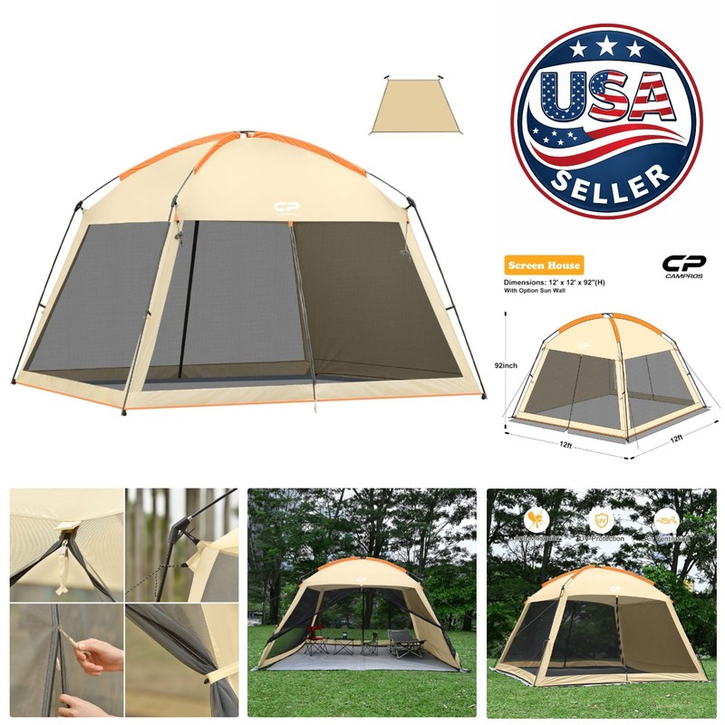 Elegant 12’x12′ Screen House Tent with Removable Sun Wall for Outdoor Comfort