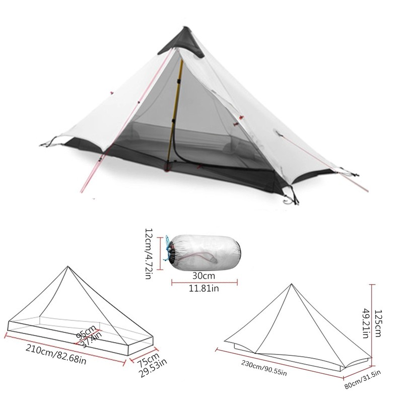 Tent Ultralight Waterproof Double-Layer Three-Season 1-Person Grey 2 Pounds gallery