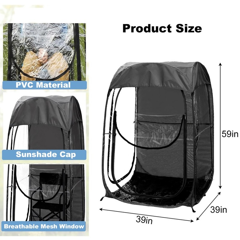 Portable Pop Up Sports Tent,for Outdoor Sports Events, Fishing and Camping,Black gallery