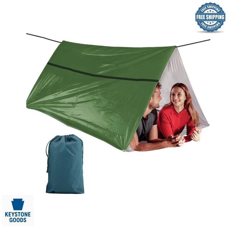 All-Weather 2-Person Mylar Emergency Tent for Camping & Survival