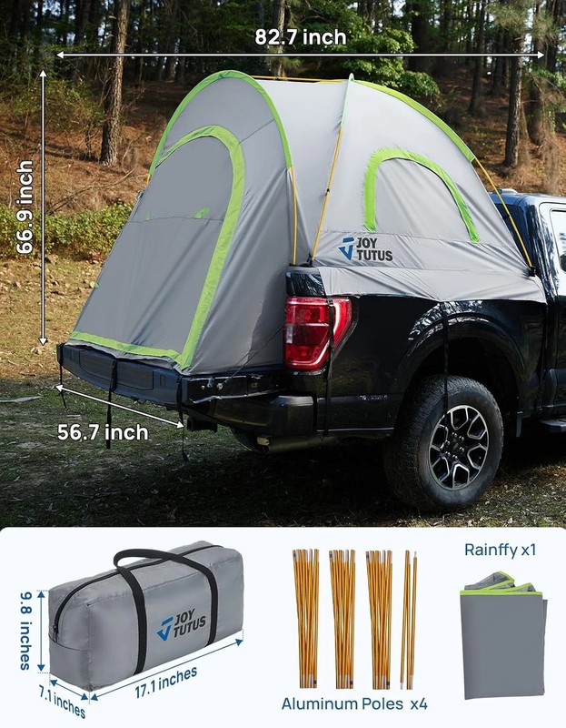 JOYTUTUS Pickup Truck Tent 5ft 2.0, Waterproof PU2000mm Double Layer for 2 Perso gallery