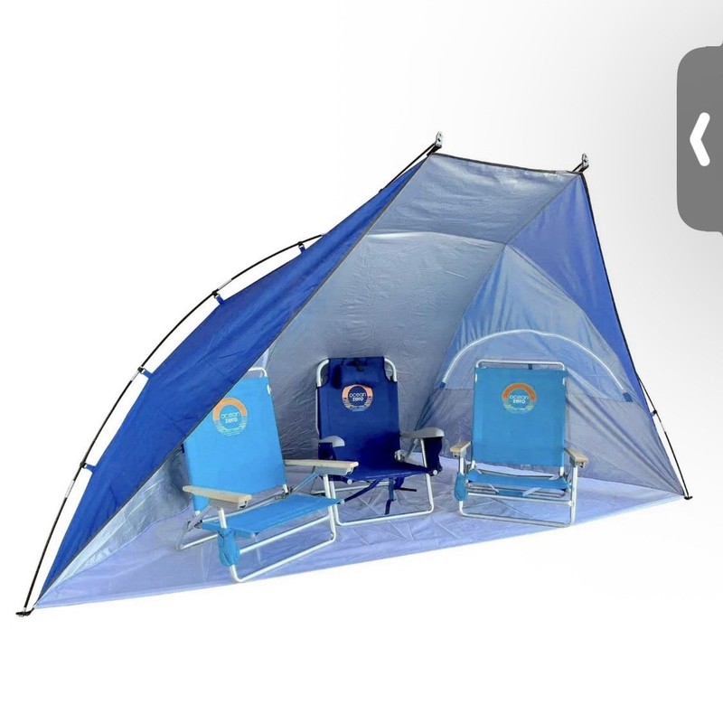 Ocean Zero Portable Beach Sun Shade Wind Tent Recycled Materials UPF 50+ Cover