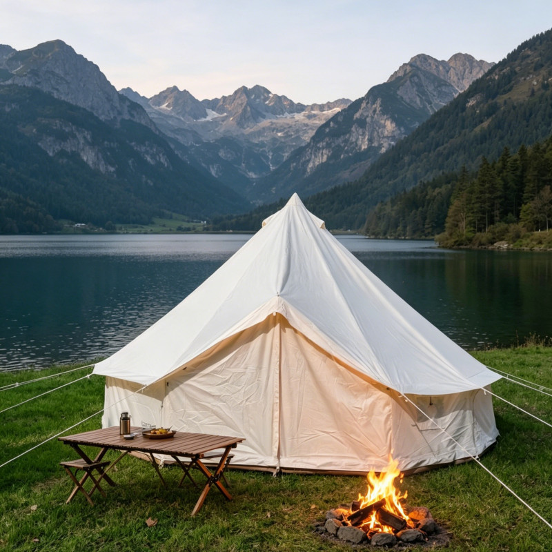 Outdoor 900D Oxford bell tent 5m waterproof luxury camping living gallery